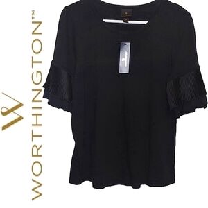 Worthington Womens Flare Arm Blouse Small